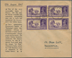 Indien: 1947 (15 Aug) JAI HIND: Ten Illustrated Envelopes (brown Or Bluish) Inscribed '15th August 1 - 1852 Provincia Di Sind
