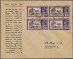 Indien: 1947 (15 Aug) JAI HIND: Ten Illustrated Envelopes (brown Or Bluish) Inscribed '15th August 1 - 1852 District De Scinde