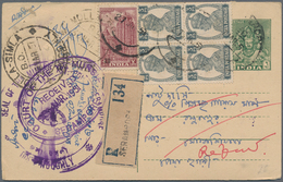 Indien - Ganzsachen: 1947-1980's: About 60 Postal Stationery Items Including Many Specials Like Regi - Unclassified