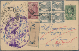 Indien - Ganzsachen: 1947-1980's: About 60 Postal Stationery Items Including Many Specials Like Regi - Sin Clasificación