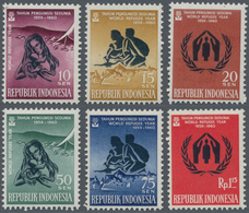 Indonesien: 1960, World Refugee Year Complete Set Of Six In A Lot With Approx. 1.300 Sets Mostly In - Indonesia