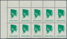 Indonesien: 1966, President Sukarno 1rp. With BROWN OMITTED (margin And Denomination) In A Lot With - Indonesien