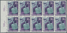 Indonesien: 1969, Satellite Communication 30r. With Variety GREY Instead Of Red Printing In A Lot Wi - Indonesien