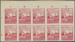 Indonesien - Lokalausgaben: 1946, YOGJAKARTA: Kris And Flag 60s. Carmine Lot With 200 Stamps In Impe - Indonesia