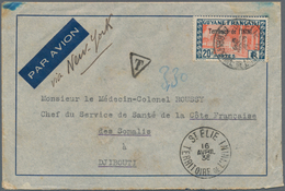 Inini: 1938, Printed Airmail Envelope Used From St. Elle, Inini To Djibouti, French Somali Coast Via - Storia Postale