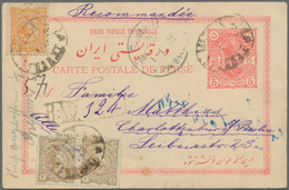 Iran: 1891/1908, Group Of Nine Entires (covers, Ppc And Used Stationeries With Comprehensive Message - Irán