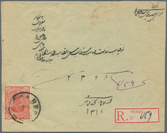 Iran: 1899 (ca.), Mozzafar-edin Shah 1 K., Single Franking On Two Registered Covers. Some Bends And - Iran