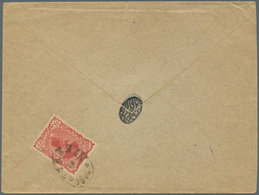 Iran: 1899, Mozzafar-edin Shah 1 K., Single Franking On Three Registered Covers. Some Bends And Shor - Iran