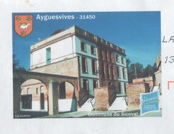 Delcampe - AYGUESVIVES HAUTE GARONNE - LA MAIRIE - PAP ENTIER POSTAL AYANT VOYAGE EN 2008 - VOIR LES SCANNERS - Monuments