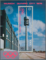 Jemen: 1970, Olympic City Of Munich (Famous Sights) Perf. Miniature Sheet 10b. 'Television Tower' In - Jemen