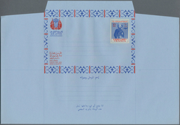 Jemen - Königreich: 1966, Airletter Sheet 10b. Blue And Red, Watermarked, 1.000 Unused Copies (unfol - Yémen