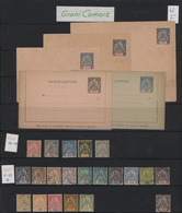 Komoren: 1896/1909, Grande Comore, Collection Of 30 (mainly Unused) Stationeries With Cards, Letter - Other & Unclassified