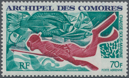 Komoren: 1972, Underwater Fishing 70fr. ‚diver With Harpoon And Fishes‘ In A Lot With About 3.000 St - Other & Unclassified