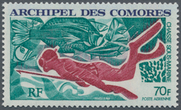 Komoren: 1972, Underwater Fishing 70fr. ‚diver With Harpoon And Fishes‘ In A Lot With About 3.000 St - Altri & Non Classificati