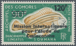 Komoren: 1973, Coelacanthe Mission 90fr. Fish (Gaterin Lineatus) With Black Opt. ‚120 F / Mission In - Altri & Non Classificati