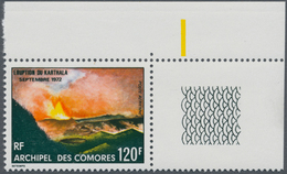 Komoren: 1973, Eruption Of Karthala Volcano 120fr. In A Lot With About 1.000 Stamps Mostly In Comple - Other & Unclassified