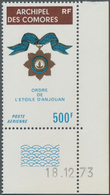 Komoren: 1974, Medal ‚Star Of Anjouan‘ 500fr. In A Lot With Approx. 1.300 Stamps Mostly In Larger Bl - Andere & Zonder Classificatie