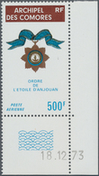 Komoren: 1974, Medal ‚Star Of Anjouan‘ 500fr. In A Lot With Approx. 2.000 Stamps Mostly In Complete - Other & Unclassified