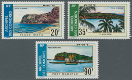 Komoren: 1974, Sights On Mayotte Island Complete Set Of Three (Moya Beach, Chiconi And Mamoudzou Har - Altri & Non Classificati