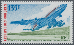 Komoren: 1975, 1st Direct Flight ‚Moroni-Hahaya-Paris‘ 135fr. (starting Airplane) In A Lot With Abou - Autres & Non Classés