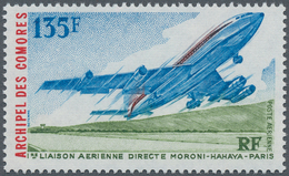 Komoren: 1975, 1st Direct Flight ‚Moroni-Hahaya-Paris‘ 135fr. (starting Airplane) In A Lot With Abou - Autres & Non Classés