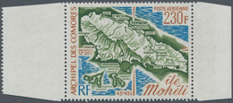 Komoren: 1975, Maps Of Comores 230fr. ‚Moheli ‘ In A Lot With About 1.800 Stamps Mostly In Larger Bl - Autres & Non Classés
