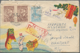 Korea-Nord: 1955/81, Covers (13), Used Ppc (1), Used Stationery (4) Mostly From A Correspondence To - Korea (Noord)