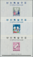 Korea-Süd: 1959, Christmas And Chinese New Year Of Rat Set Of Three Miniature Sheets In An Investmen - Korea, South