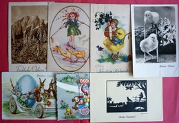 LOT OF 7 DIFFERENT OLD EASTER POSTCARDS, FROHLICHE OSTERN, BUONA PASQUA - Easter