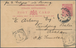 Malaiische Staaten - Straits Settlements: 1891-1923, Six Postal Stationery Items Used From Singapore - Straits Settlements