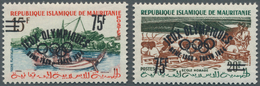 Mauretanien: 1962, Summer Olympics Rome Definitives With Prepared But UNISSUED SMALL Opt. ‚JEUX OLYM - Mauritania (1960-...)