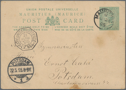 Mauritius: 1880's-1950's Mostly: Group Of 46 Covers, Postcards And Postal Stationery Items (used/unu - Mauricio (...-1967)