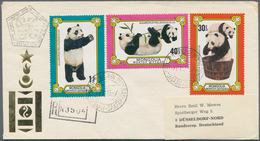 Mongolei: 1974/1980, About 58 Covers Franked With Thematic And Souvenir Sheet Issues With Special Ca - Mongolie