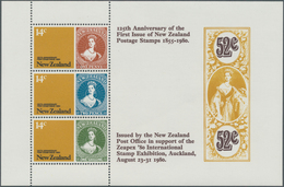 Neuseeland: 1980, 125 Years Stamps In New Zealand Large Lot With About 750 (!) Miniature Sheets, Min - Brieven En Documenten