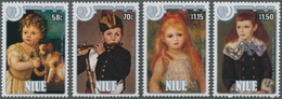 Niue: 1985, International Youth Year Complete Set Of Four With Different Children Paintings (Tizian, - Niue