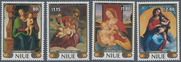 Niue: 1986, Christmas Complete Set Of Four With Different Paintings (Tizian, Raffael Etc.) In An INV - Niue
