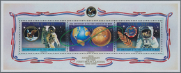 Niue: 1989, 20 Years Of Moon Landing Miniature Sheet With Astronauts And Emblems Etc. In A Lot With - Niue