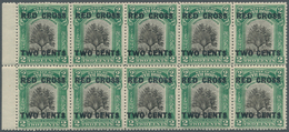 Nordborneo: 1918, Travellers Tree 2c. Green/black With Opt. ‚RED CROSS / TWO CENTS‘ (14 Mm Apart) In - Nordborneo (...-1963)