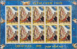 Palästina: 1999, Christmas, MHN Set Of Sheetlets With Ten Stamps Of Every Issue, Not Like The Regula - Palestine