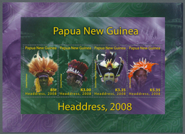 Papua Neuguinea: 2008, Papua New Guinea. HEADDRESSES. Lot Of 375 Souvenir Sheets Each Containing The - Papoea-Nieuw-Guinea