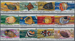 Penrhyn: 1974, Fishes Definitives Complete Set Of 12 In A Lot With About 160 Sets Mostly In Part She - Penrhyn