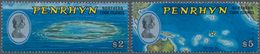 Penrhyn: 1975, Definitives Complete Set Of Two $2 Penrhyn Atoll And $5 Map Of Oceania In A Lot With - Penrhyn