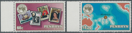Penrhyn: 1984, AUSIPEX Stamp Exhibition Complete Set Of Two (old Stamps And Map Of South Pacific) In - Penrhyn