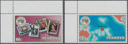 Penrhyn: 1984, AUSIPEX Stamp Exhibition Complete Set Of Two (old Stamps And Map Of South Pacific) In - Penrhyn