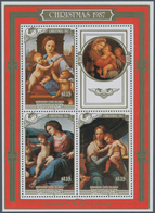 Penrhyn: 1987, Christmas Miniature Sheet With Three Different Raffael Paintings (The Garvagh Madonna - Penrhyn