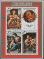 Penrhyn: 1987, Christmas Miniature Sheet With Three Different Raffael Paintings (The Garvagh Madonna - Penrhyn