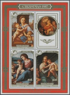 Penrhyn: 1987, Christmas Miniature Sheet With Three Different Raffael Paintings (The Garvagh Madonna - Penrhyn