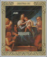 Penrhyn: 1987, Christmas Miniature Sheet With Painting ‚The Madonna Of The Fish ‘ (Raffael) In A Lot - Penrhyn