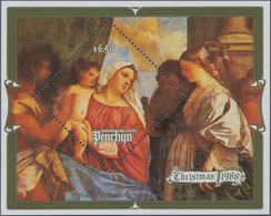 Penrhyn: 1988, Christmas Miniature Sheet With Painting ‚Virgin And Child‘ (Tizian) In A Lot With Abo - Penrhyn