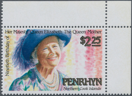 Penrhyn: 1990, 90th Birthday Of Queen Mum $2.25 In A Lot With About 1.200 Stamps Mostly In Complete - Penrhyn